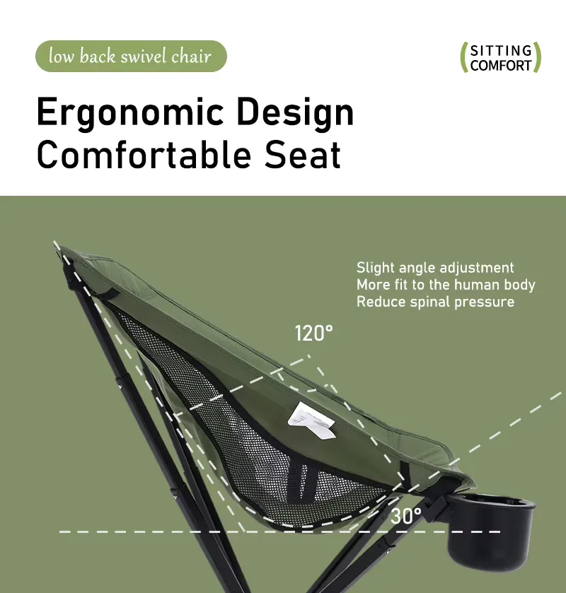 Portable 360 Degree Swivel Camping Chair